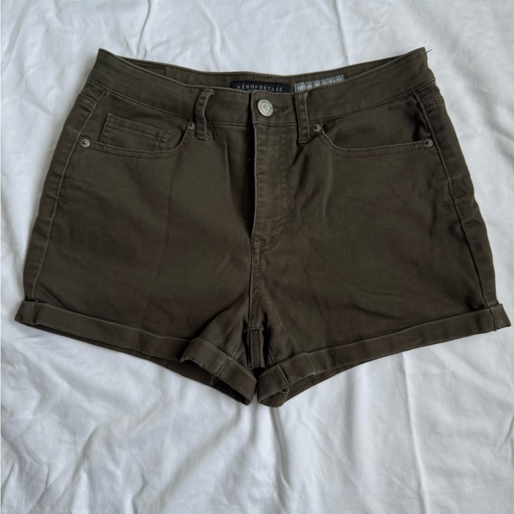Aeropostale Women's Dark Olive Jean Shorts
